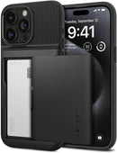 iPhone 15 Pro Case Military Grade Protection Card Holder - Black