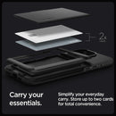 iPhone 15 Pro Case Military Grade Protection Card Holder - Black