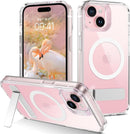iPhone 15 Pro Magsafe Metal Kickstand Slim Lightweight Protective Transparent Case
