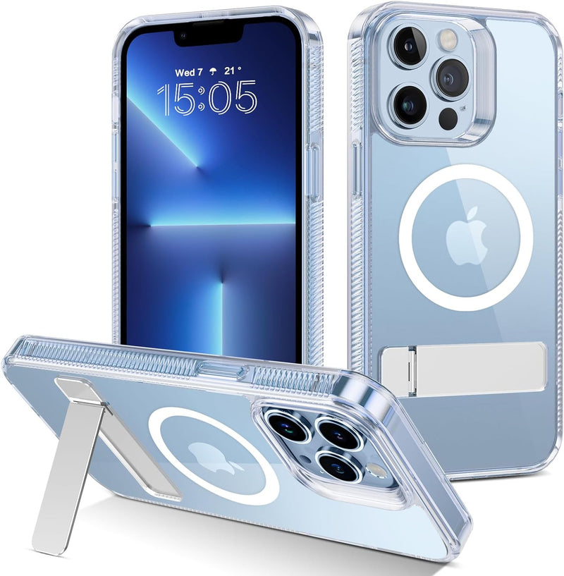 iPhone 15 Pro Magsafe Metal Kickstand Slim Lightweight Protective Transparent Case - Gorilla Cases