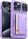 iPhone 15 Pro Max Case Card Holder Camera Cover & Kickstand Wallet Phone Case