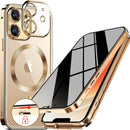 iPhone 15 Pro Max Full Body Bumper Cover Built - in 9H Glass - Blue