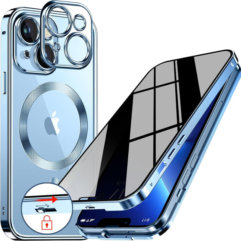iPhone 15 Pro Max Full Body Bumper Cover Built - in 9H Glass - Blue - Gorilla Cases