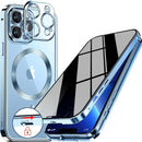 iPhone 15 Pro Max Full Body Bumper Cover Built - in 9H Glass - Blue