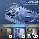 iPhone 15 Pro Max Full Body Bumper Cover Built - in 9H Glass - Blue