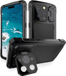 iPhone 15 Pro Max Metal Case Military Case Screen Protection Magnetic Blue