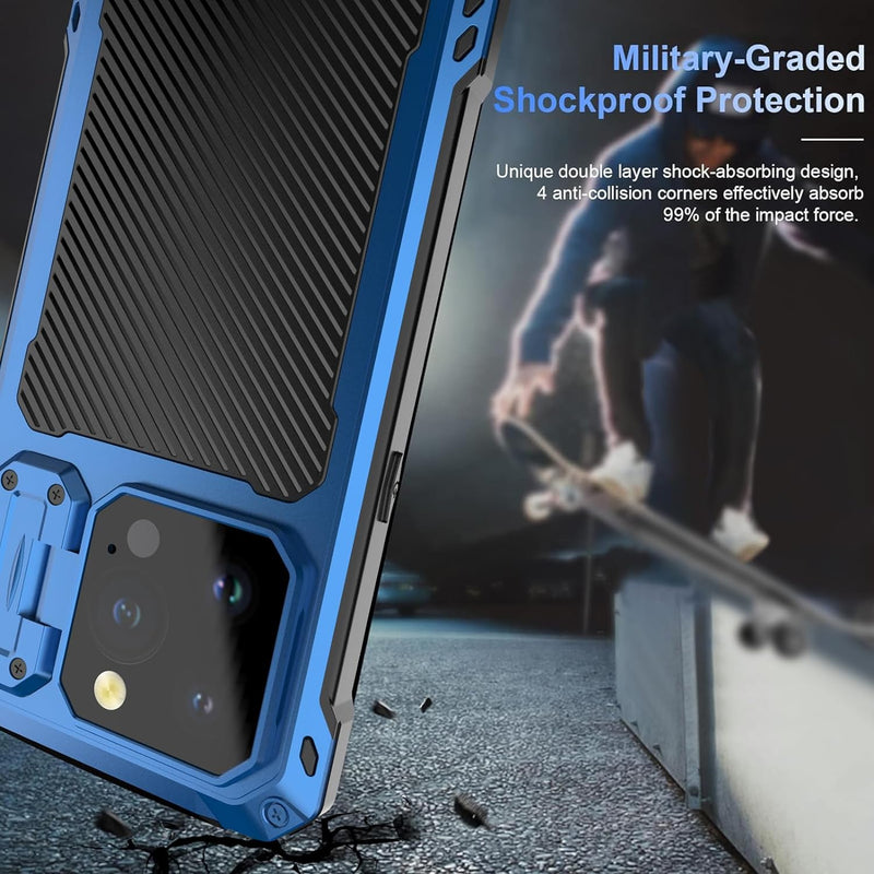 iPhone 15 Pro Max Metal Case Military Case Screen Protection Magnetic Blue - Gorilla Cases