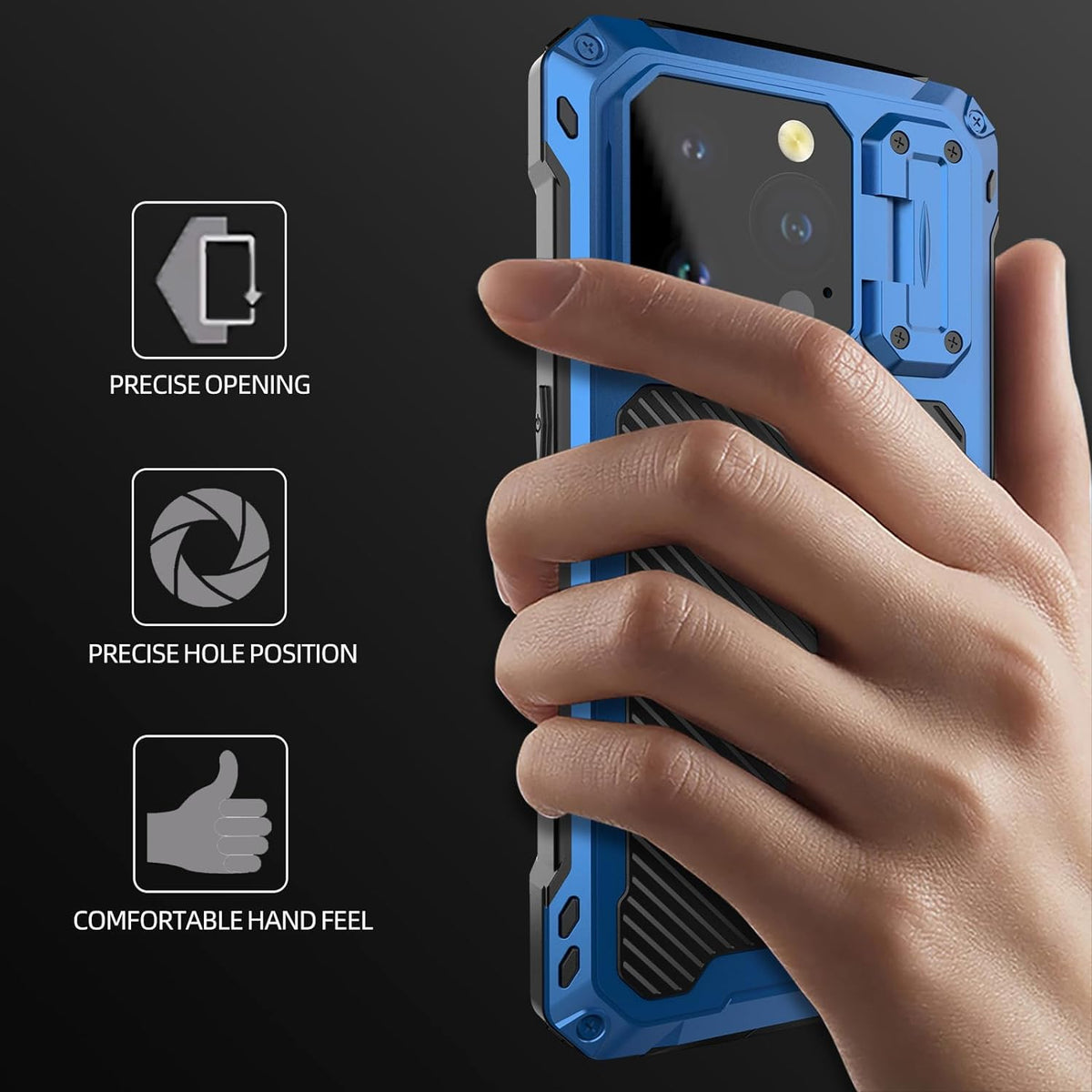 iPhone 15 Pro Max Metal Military Case Blue iPhone 15 Pro Max Metal Military Case Blue