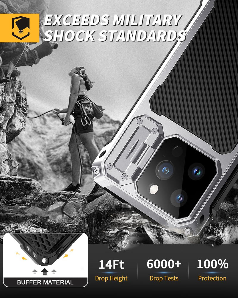 iPhone 15 Pro Metal Case Full Body Military Rugged Shockproof Magnetic Cover - Gorilla Cases