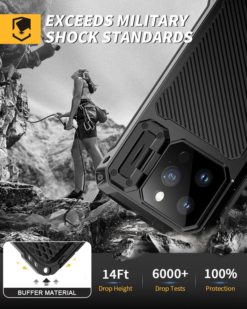 iPhone 15 Pro Metal Case Protective Heavy Duty Full Body Military Shockproof Magnetic Cover - Gorilla Cases