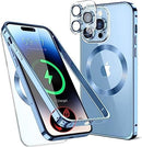 iPhone 15 Pro Shock - Absorb Case, Clear Back Cover Blue Titanium