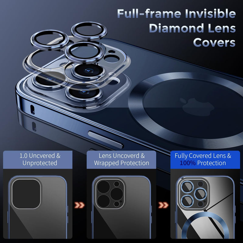 iPhone 15 Pro Shock - Absorb Case, Clear Back Cover Blue Titanium - Gorilla Cases