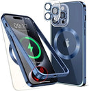 iPhone 15 Pro Shock - Absorb Case, Clear Back Cover Blue Titanium