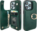 iPhone 15 Pro Wallet Case Card Holder Magnetic Clasp Shockproof Cover