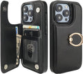 iPhone 15 Pro Wallet Case Card Holder Magnetic Clasp Shockproof Cover