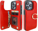 iPhone 15 Pro Wallet Case Card Holder Magnetic Clasp Shockproof Cover