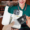 iPhone 15 Pro Wallet Case Card Holder Magnetic Clasp Shockproof Cover