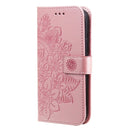 iPhone 15 Series Seven - petal Flowers Embossing Leather Phone Case