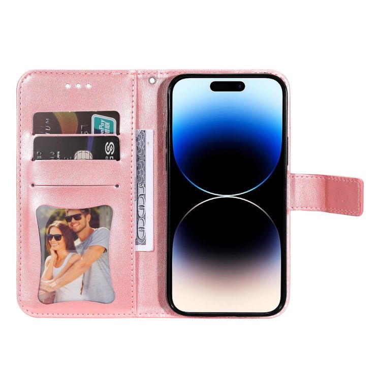 iPhone 15 Series Seven - petal Flowers Embossing Leather Phone Case