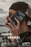 iPhone 15 Stand Belt Clip Heavy Duty Rugged Kickstand Phone Case