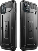 iPhone 15 Stand Belt Clip Heavy Duty Rugged Kickstand Phone Case