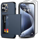 iPhone 15 Wallet Card Holder Screen Protector Heavy Duty Protective