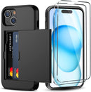 iPhone 15 Wallet Card Holder Screen Protector Heavy Duty Protective