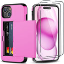 iPhone 15 Wallet Card Holder Screen Protector Heavy Duty Protective
