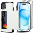 iPhone 15 Wallet Card Holder Screen Protector Heavy Duty Protective