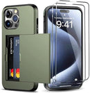 iPhone 15 Wallet Card Holder Screen Protector Heavy Duty Protective