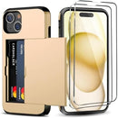 iPhone 15 Wallet Card Holder Screen Protector Heavy Duty Protective