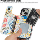 iPhone 15 Wallet Case Card Holder Double Magnetic Clasp Shockproof Cover