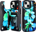 iPhone 15 Wallet Case Card Holder Double Magnetic Clasp Shockproof Cover