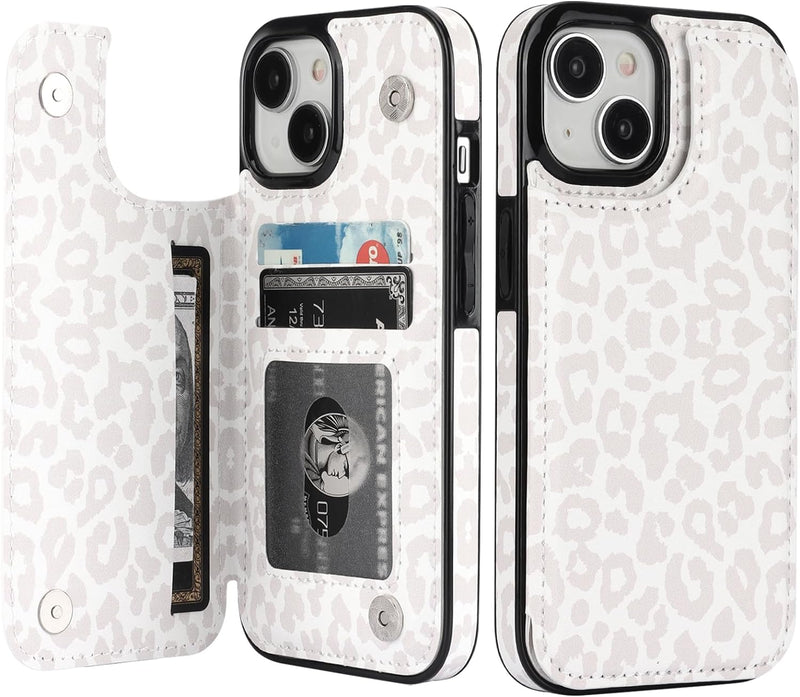 iPhone 15 Wallet Case Card Holder Double Magnetic Clasp Shockproof Cov iPhone 15 Wallet Case Card Holder Double Magnetic Clasp Shockproof Cov