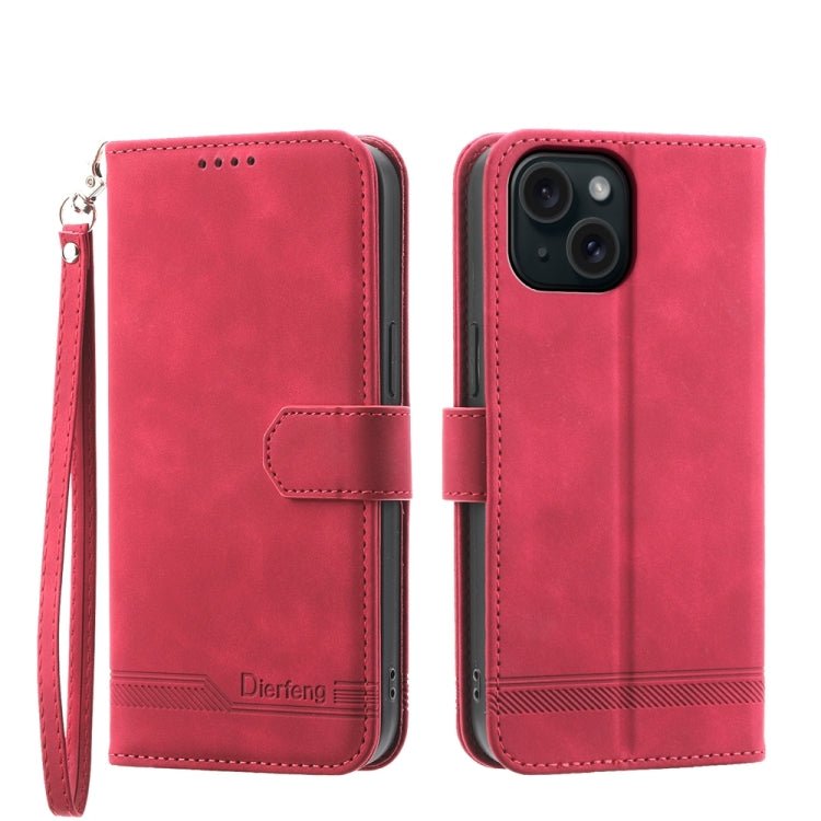 iPhone 15/16 Series Line TPU Hybrid PU Leather Phone Case