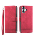 iPhone 15/16 Series Line TPU Hybrid PU Leather Phone Case