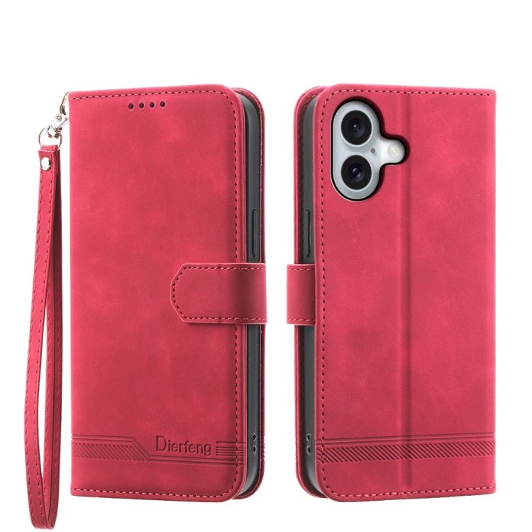 iPhone 15/16 Series Line TPU Hybrid PU Leather Phone Case