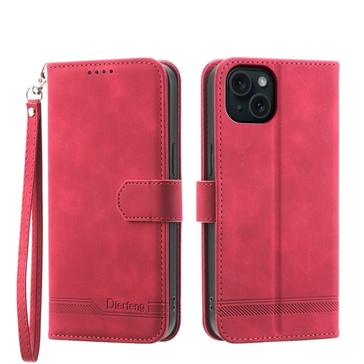 iPhone 15/16 Series Line TPU Hybrid PU Leather Phone Case