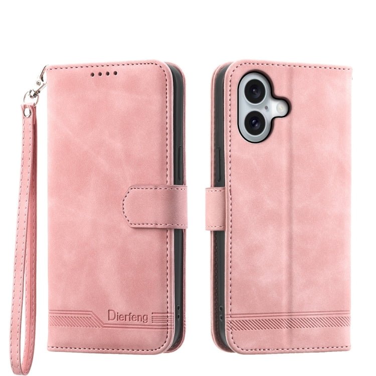 iPhone 15/16 Series Line TPU Hybrid PU Leather Phone Case