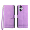 iPhone 15/16 Series Line TPU Hybrid PU Leather Phone Case