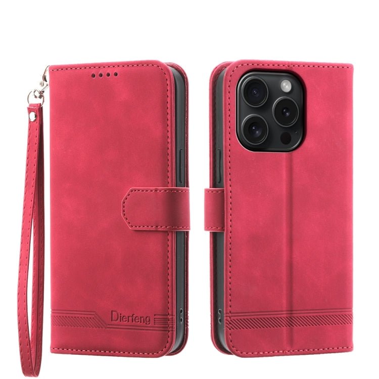 iPhone 15/16 Series Line TPU Hybrid PU Leather Phone Case