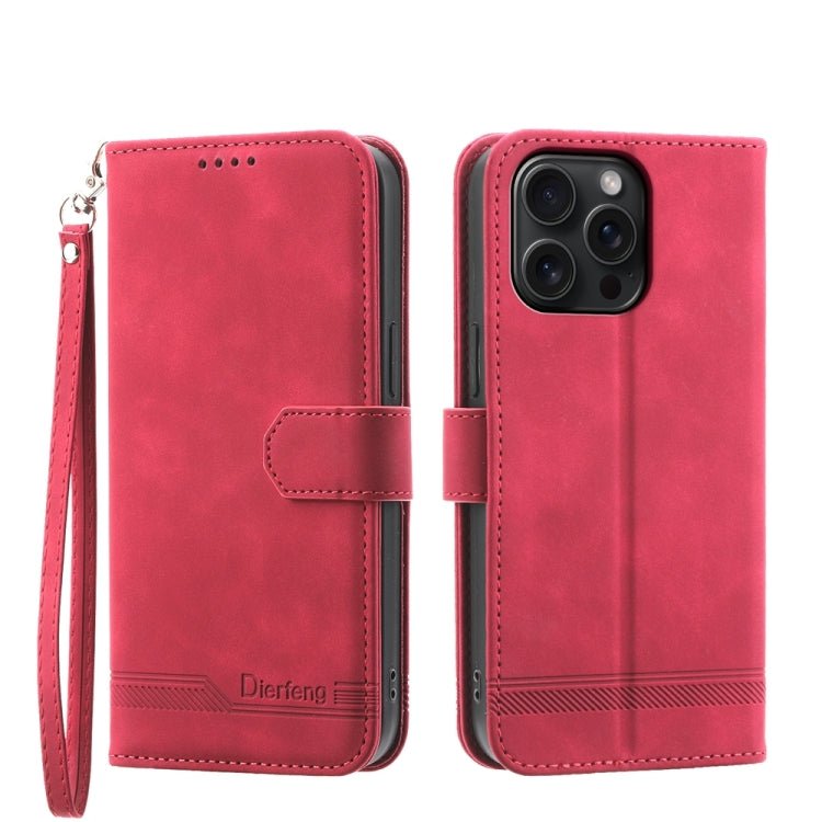 iPhone 15/16 Series Line TPU Hybrid PU Leather Phone Case