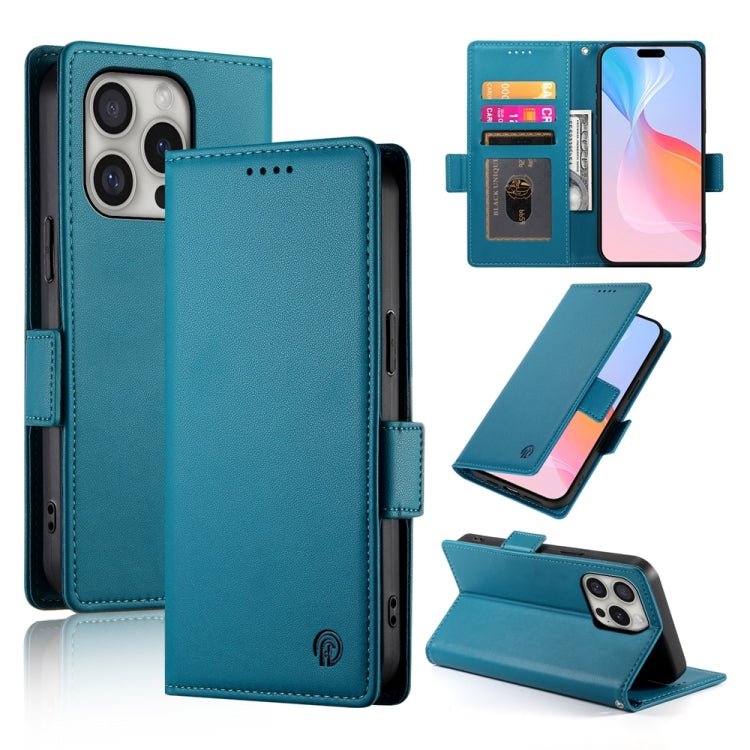 iPhone 15/16 Side Buckle Magnetic Frosted Leather Phone Case
