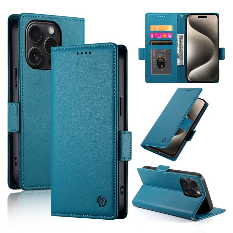 iPhone 15/16 Side Buckle Magnetic Frosted Leather Phone Case