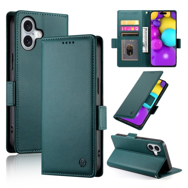 iPhone 15/16 Side Buckle Magnetic Frosted Leather Phone Case
