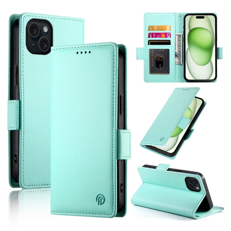 iPhone 15/16 Side Buckle Magnetic Frosted Leather Phone Case