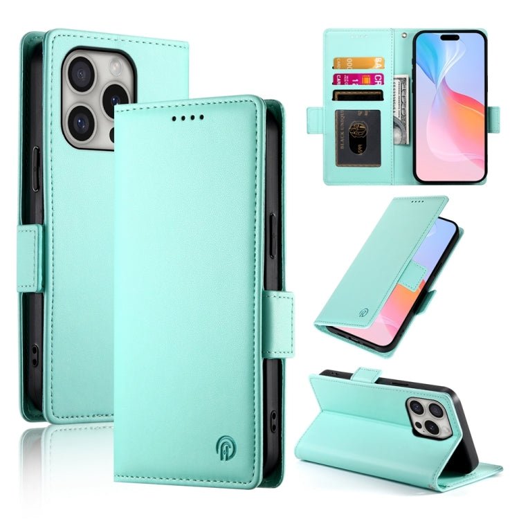 iPhone 15/16 Side Buckle Magnetic Frosted Leather Phone Case