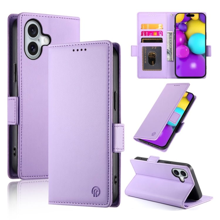 iPhone 15/16 Side Buckle Magnetic Frosted Leather Phone Case