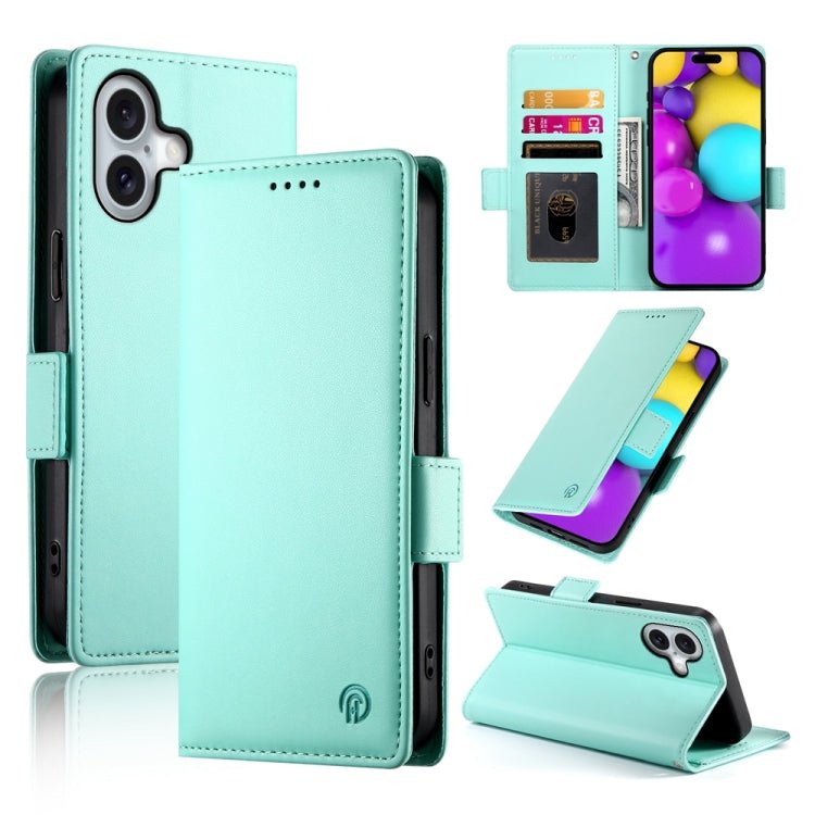 iPhone 15/16 Side Buckle Magnetic Frosted Leather Phone Case