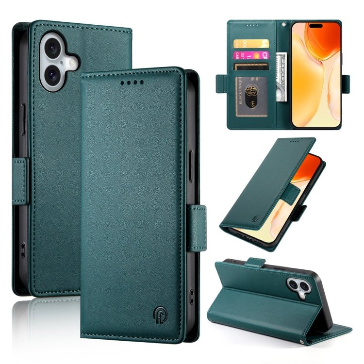 iPhone 15/16 Side Buckle Magnetic Frosted Leather Phone Case